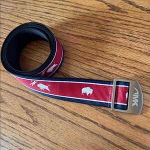 Mountain Khaki Tatanka Webbing Belt Jackson Hole Wyoming Bison Red White Blue